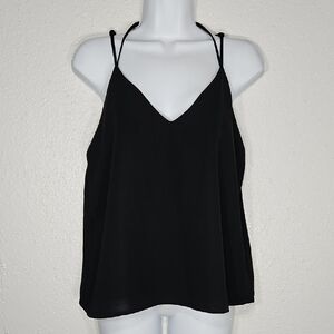 TOBI Black Spaghetti Strap Club Ready Crop Top Small